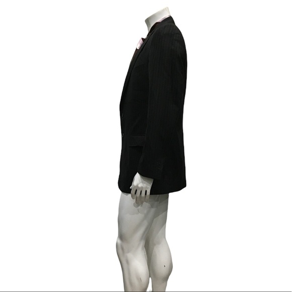 Dolce & Gabbana Mens Black Striped 2 Button Blazer